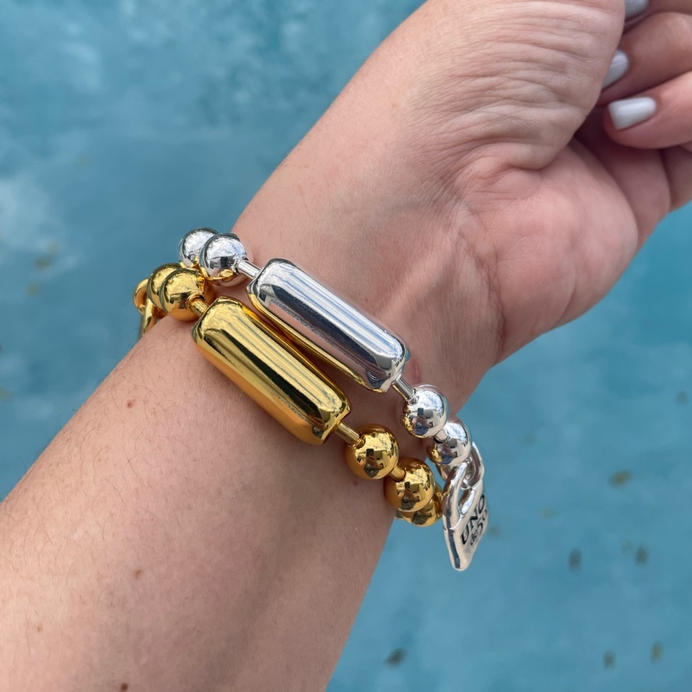 UNO de 50 Silver Beaded Bracelet with Lock Charm - Picture 15 of 16